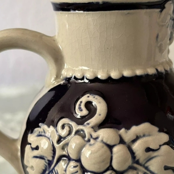 Vintage 1/4 Pitcher By Rothenburg #3458 Blue And White Stoneware - Picture 5 of 8